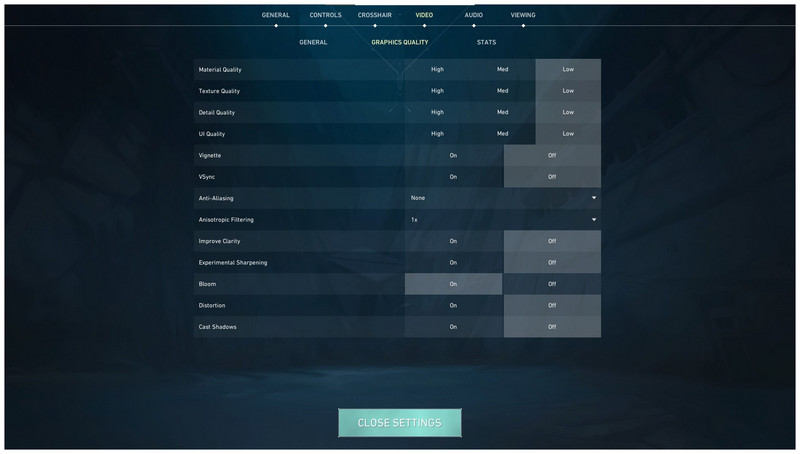 Valorant Graphics Settings