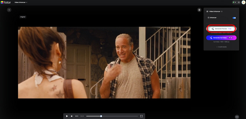 Fotor Video Enhancer Interface