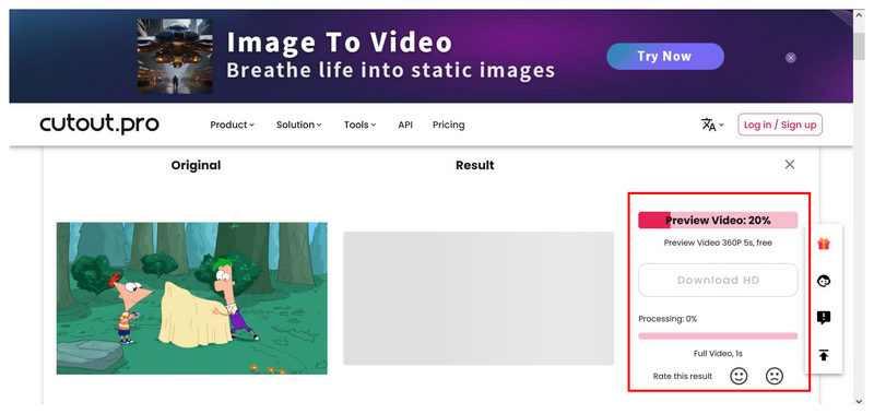 Cutout Pro Processing Video