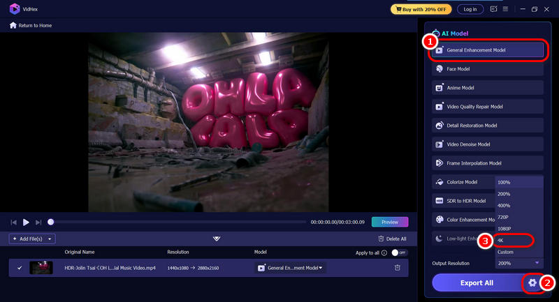 Vidhex Upscale To 4k