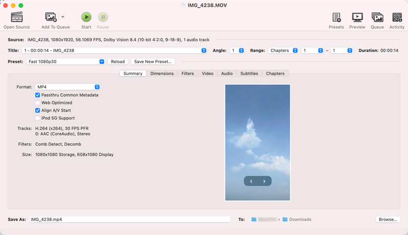 Load Video to Handbrake
