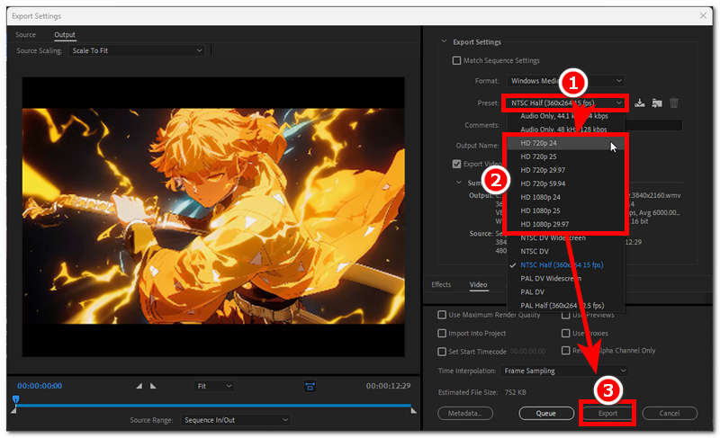 Chose Low Fps Setting Then Export