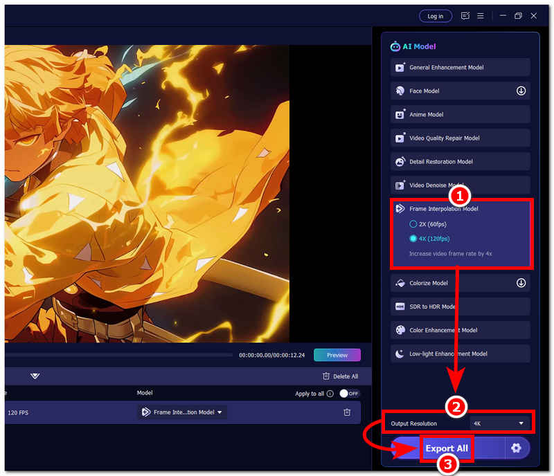 Select FPS Then Export