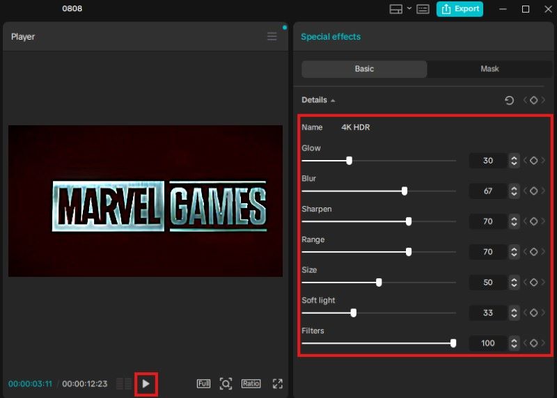 Capcut Adjustments and preview