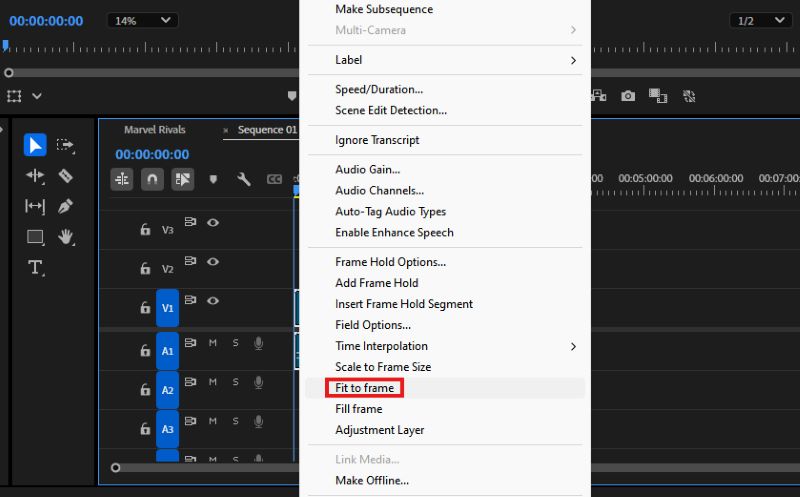 Premiere Pro Fit The Frame
