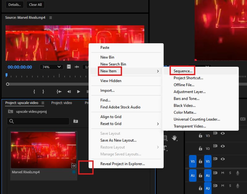 Premiere Pro New Sequence