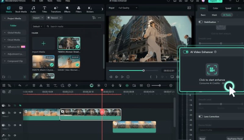 Filmora Enhancer Feature
