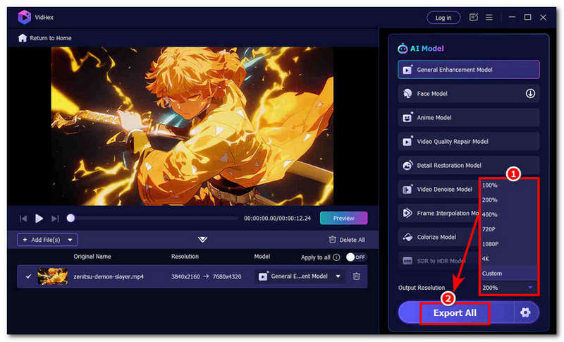 Adjust Output Resolution
