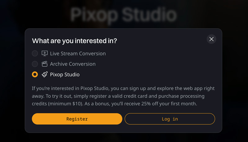 Pixop Ai Video Enhancer Register