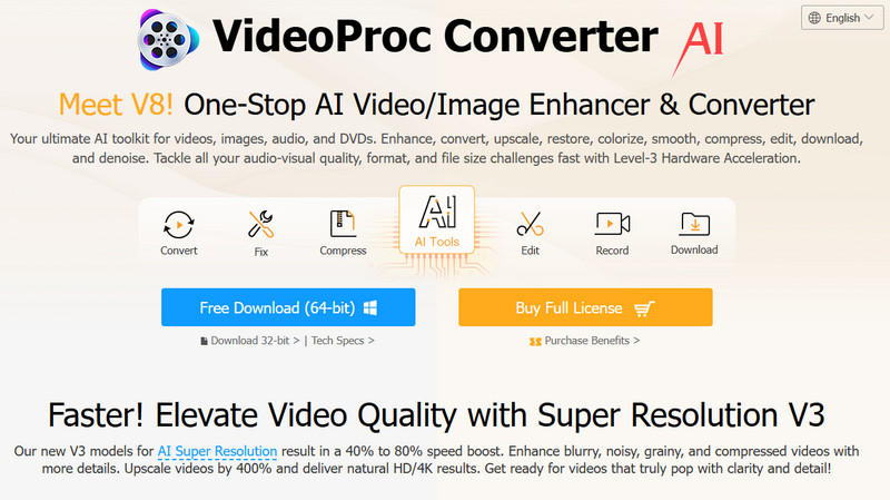 Videoproc Converter AI Interface