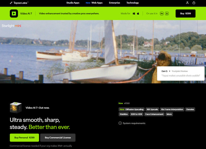Topaz Video AI Interface