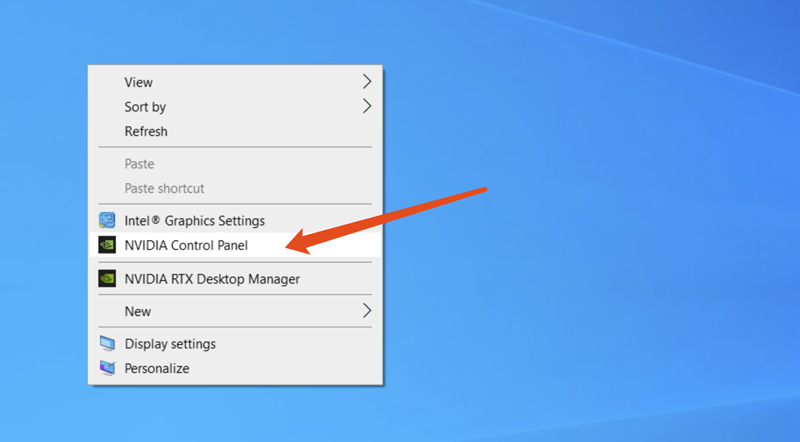 Open Nvidia Control Panel