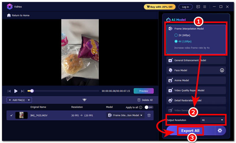 Frame Interpolation Then Export