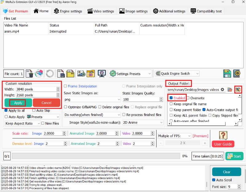 Waifu2x Change Resolution