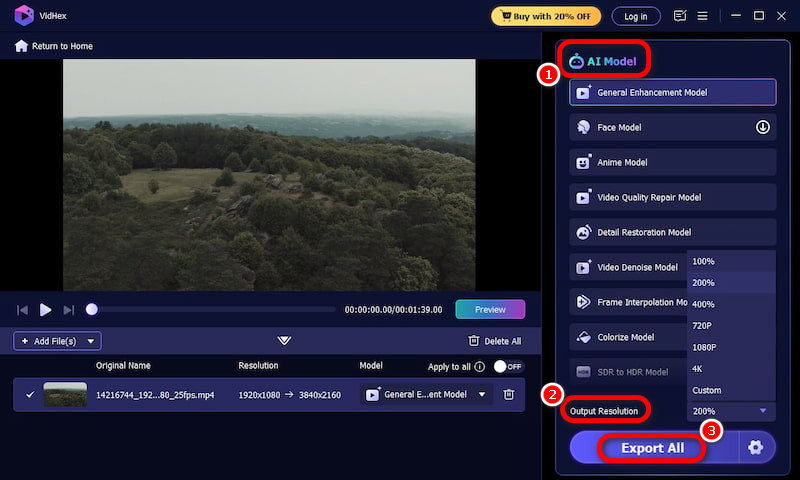 Choose AI Model And Export