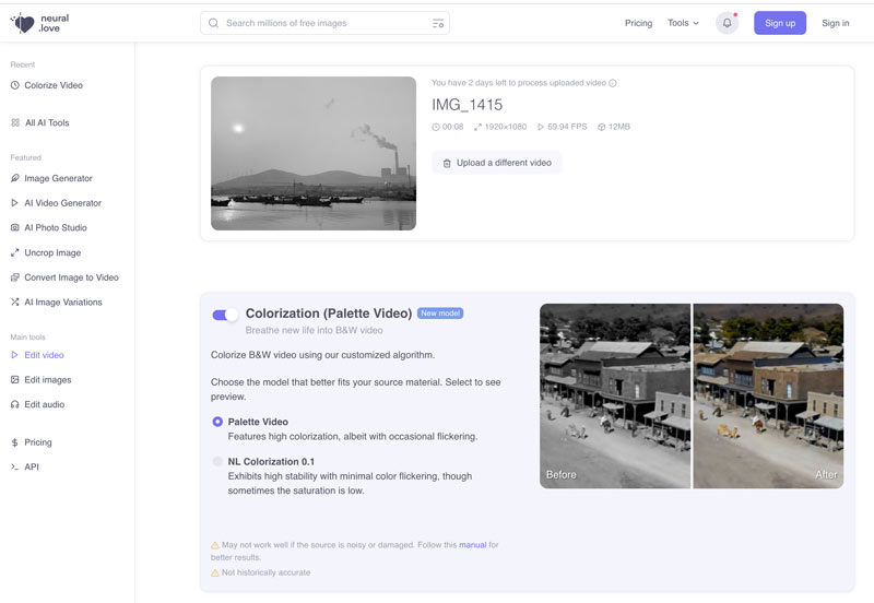 Colorize a Black And White Video Online Neural Love