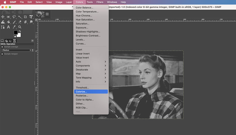 Colorize Gif in Gimp