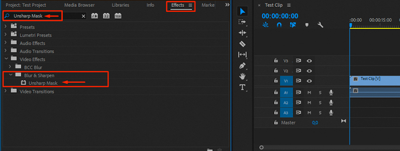 Find Unsharp Mask Effect Premiere Pro
