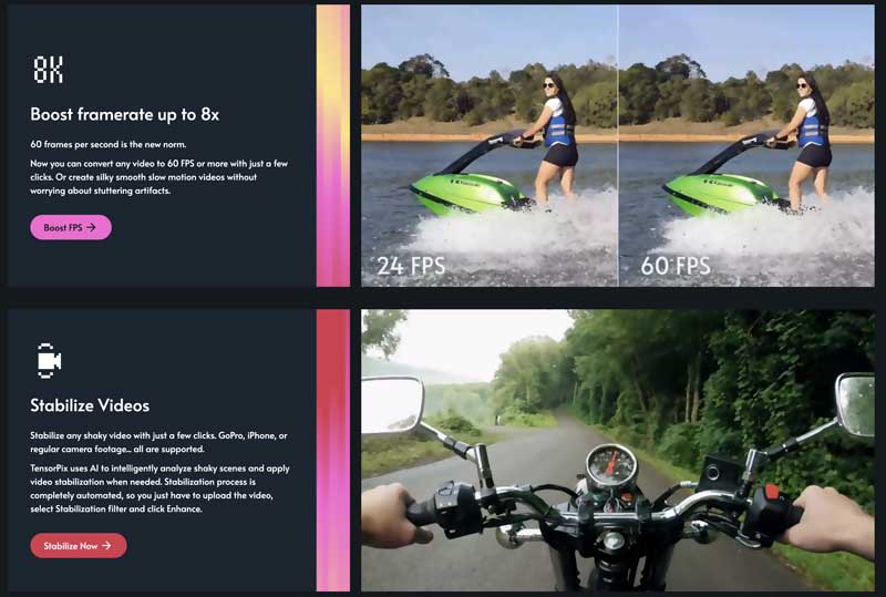 Tensorpix AI Sstabilize Videos