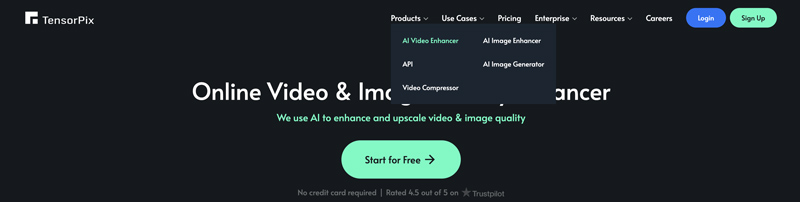 Tensorpix Select AI Video Enhancer