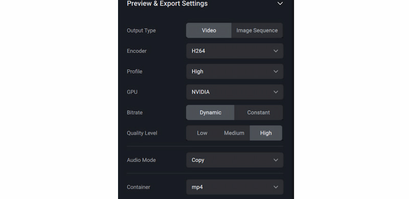 Topaz AI Export Settings