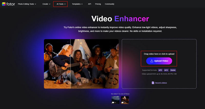 Upload Video To Fotor