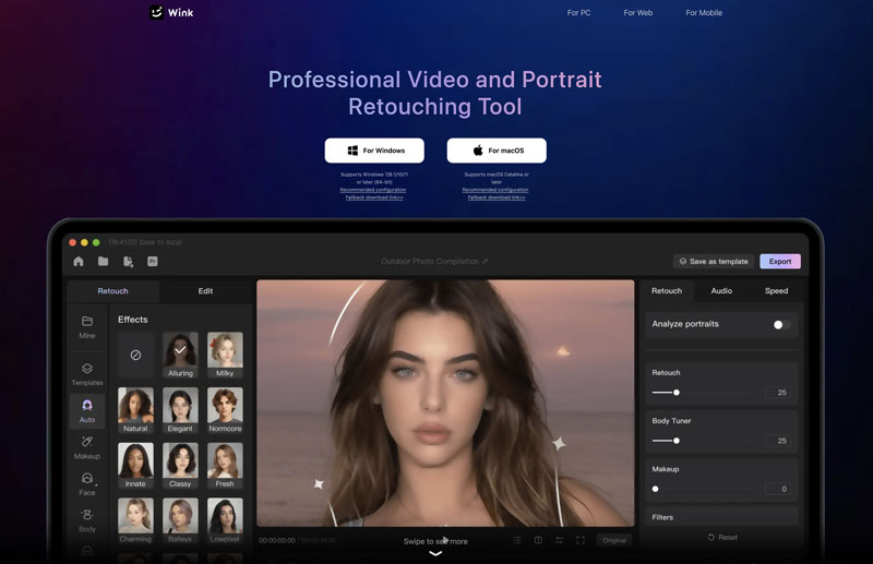 Wink AI Portrait Retouching Tool
