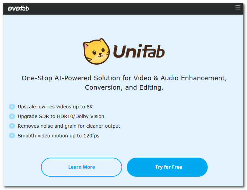 DVDFab Unifab Video Enhancer AI