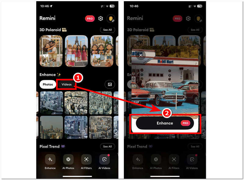 Using Remini Video Enhancement
