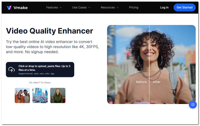 Vmake AI Video Enhancer