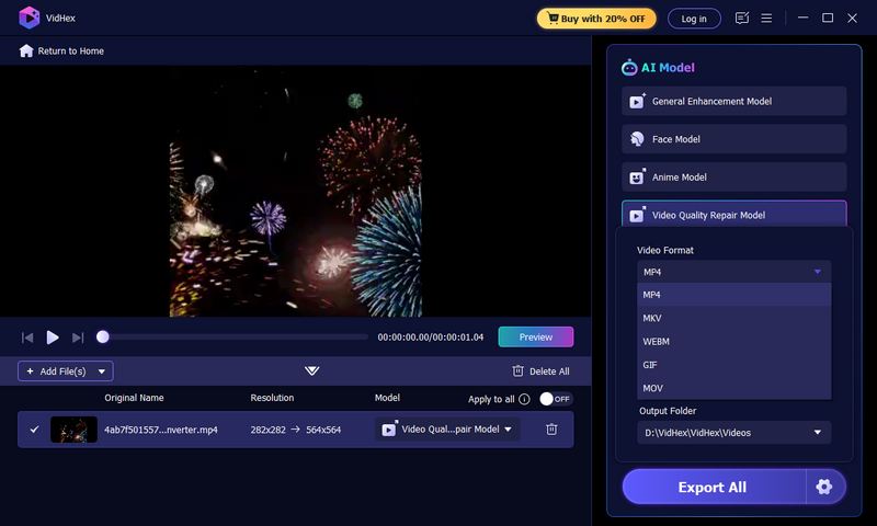 Vidhex Ai Denoise Video